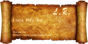 Lucz Réka névjegykártya